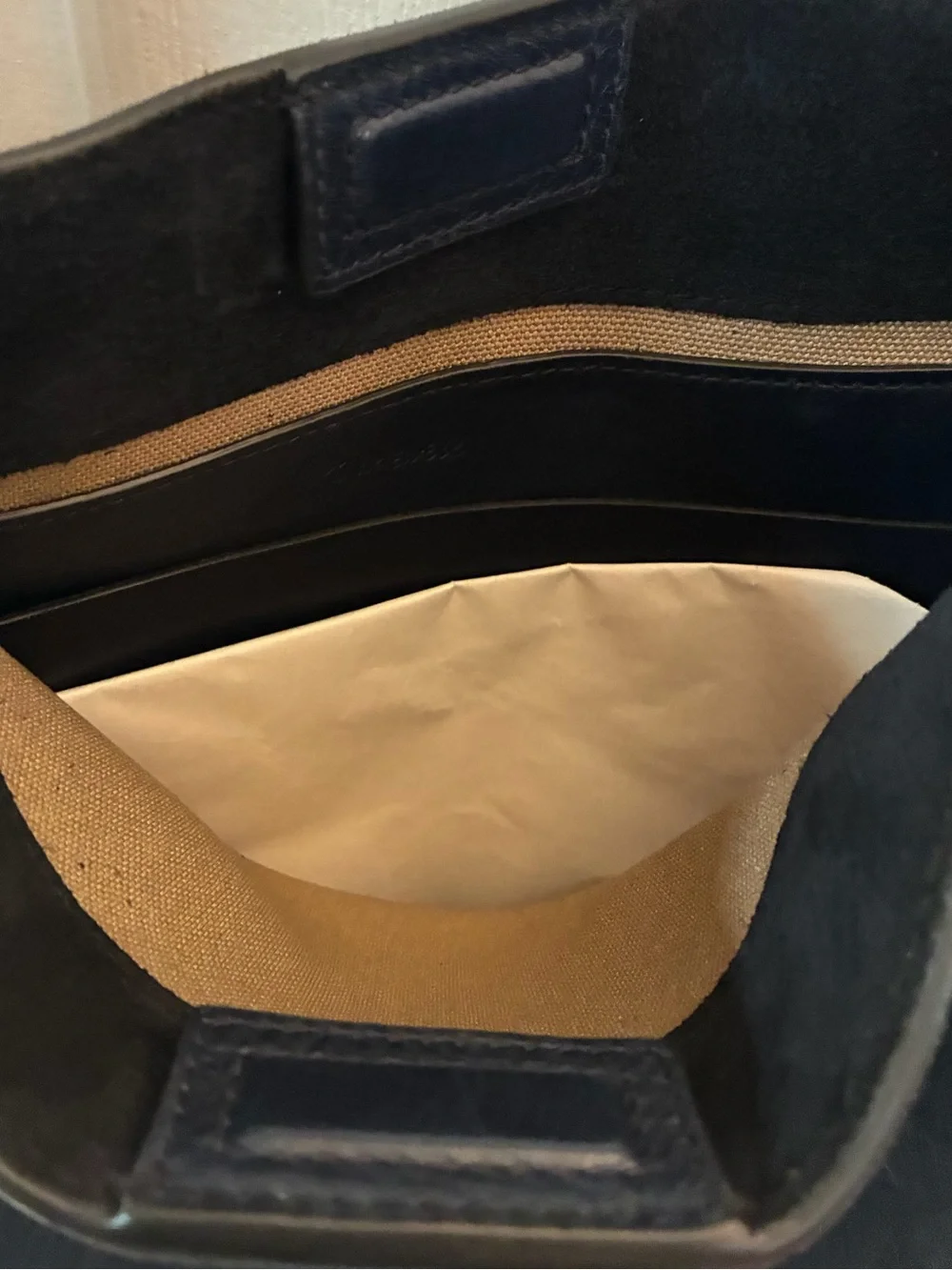 NWT Madewell The Essential Suede Bucket Tote Bag Deep Indigo Navy Dust Bag NM988